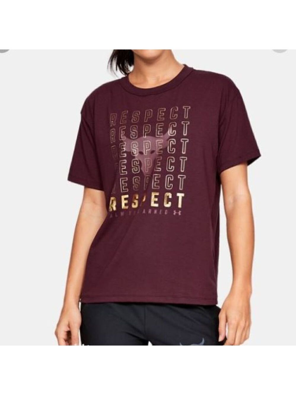 WOMEN’S UNDER ARMOUR GIRLFRIEND PROJECT ROCK TEE TSHIRT “RESPECT” SIZE SMALL